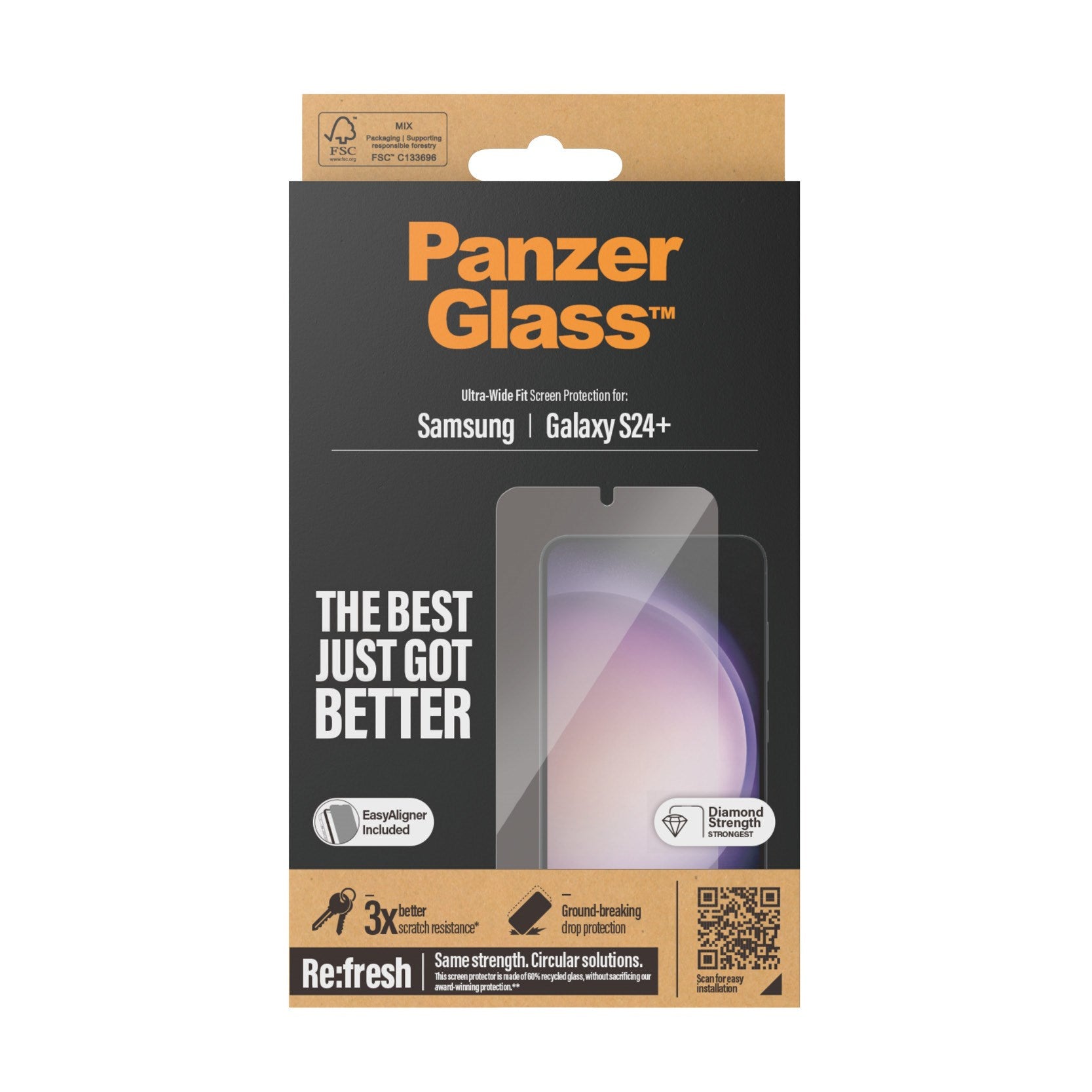 PanzerGlass® Skærmbeskyttelse Samsung Galaxy S24+ | Ultra-Wide Fit m. EasyAligner
